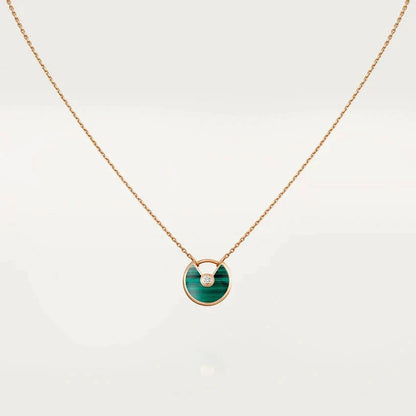 [⭐moonlume]AMULETTE ROSE GOLD MALACHITE NECKLACE