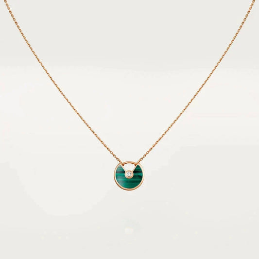 [⭐moonlume]AMULETTE ROSE GOLD MALACHITE NECKLACE