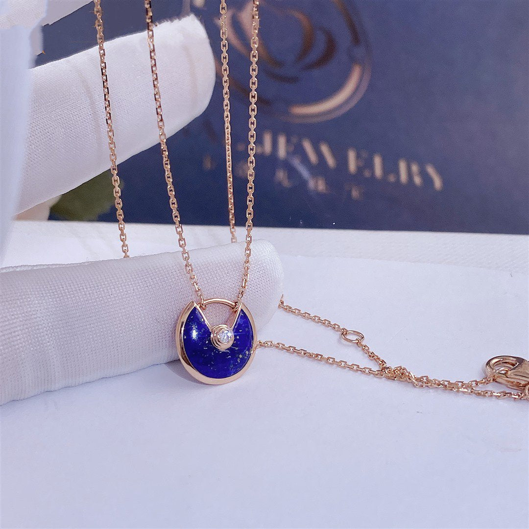 [⭐moonlume]AMULETTE ROSE GOLD AGATE NECKLACE