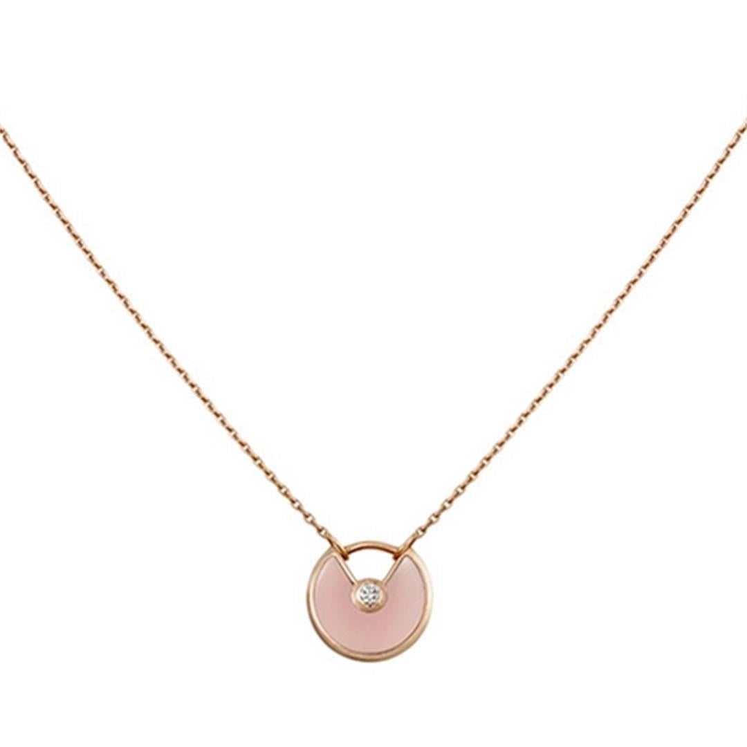 [⭐moonlume]AMULETTE ROSE GOLD PINK MOP NECKLACE