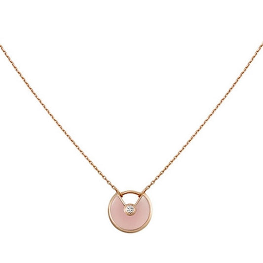 [⭐moonlume]AMULETTE ROSE GOLD PINK MOP NECKLACE
