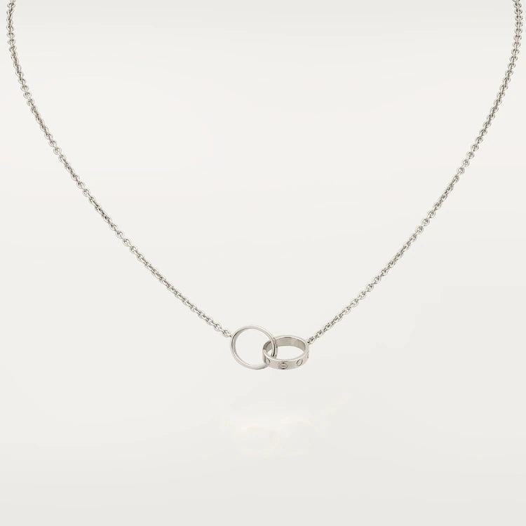[⭐moonlume]LOVE NECKLACE PINK GOLD AND SILVER