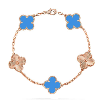 [⭐moonlume] CLOVER 5 MOTIF BLUE AGATE BRACELET COLLECTION