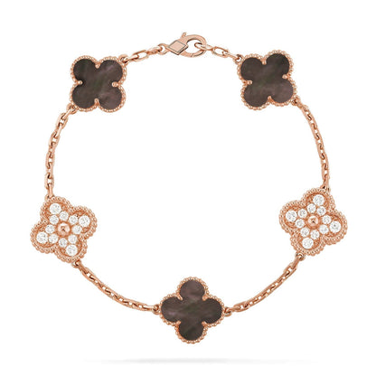 [⭐moonlume] CLOVER 5 MOTIF GRAY MOP BRACELET COLLECTION