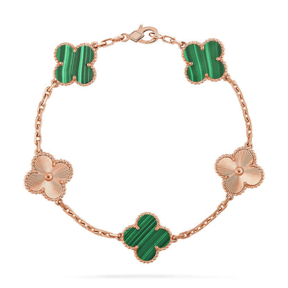[⭐moonlume] CLOVER 5 MOTIF MALACHITE BRACELET COLLECTION