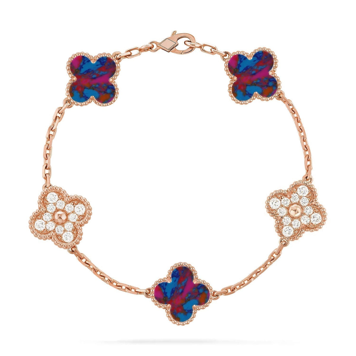 [⭐moonlume]CLOVER 5 MOTIF COLOR GEMSTONES BRACELET COLLECTION