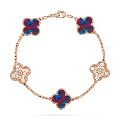 [⭐moonlume]CLOVER 5 MOTIF COLOR GEMSTONES BRACELET COLLECTION