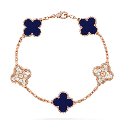 [⭐moonlume]CLOVER 5 MOTIF LAPIS LAZULI BRACELET COLLECTION