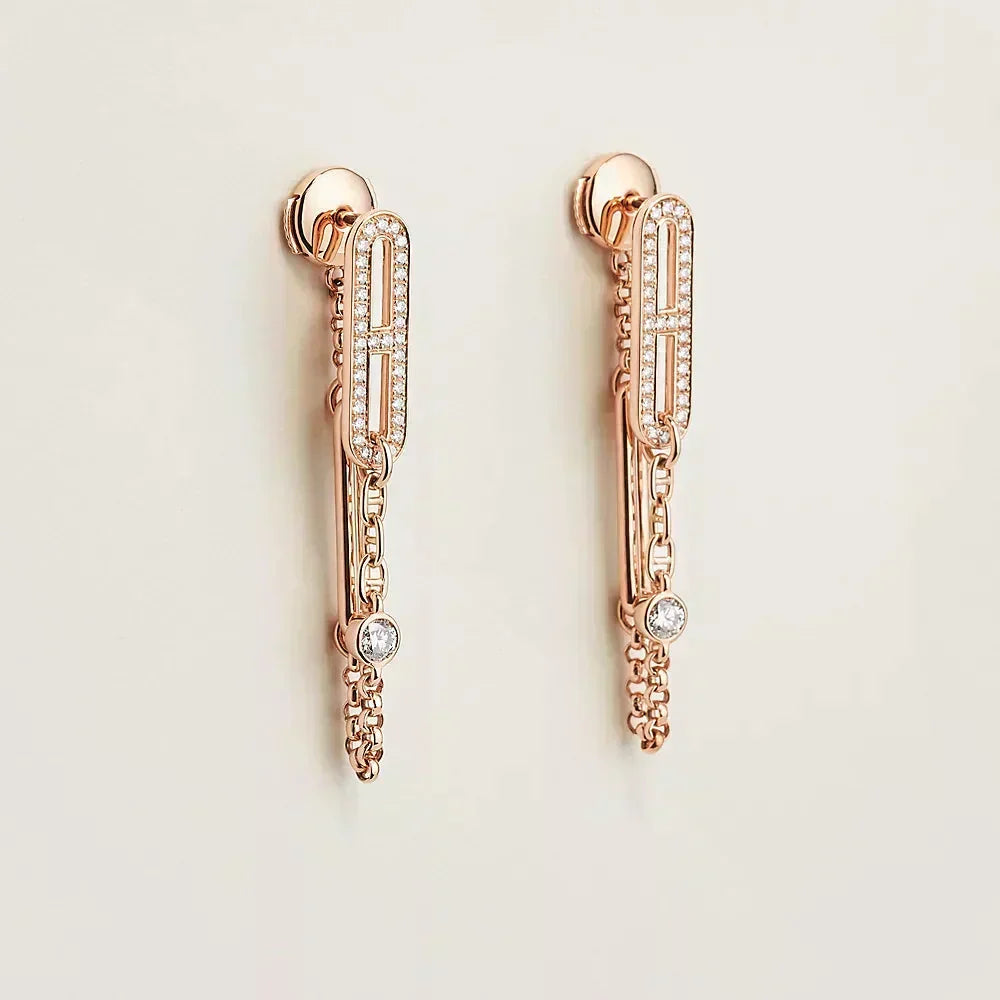 [⭐moonlume]CHAINE CHAOS DIAMOND DROP EARRINGS