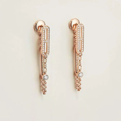 [⭐moonlume]CHAINE CHAOS DIAMOND DROP EARRINGS