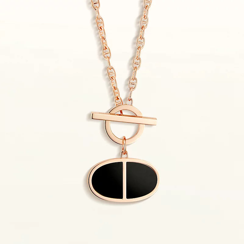 [⭐moonlume]CHAINE VERSO BLACK CERAMIC NECKLACE