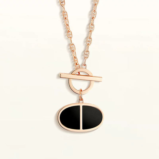 [⭐moonlume]CHAINE VERSO BLACK CERAMIC NECKLACE