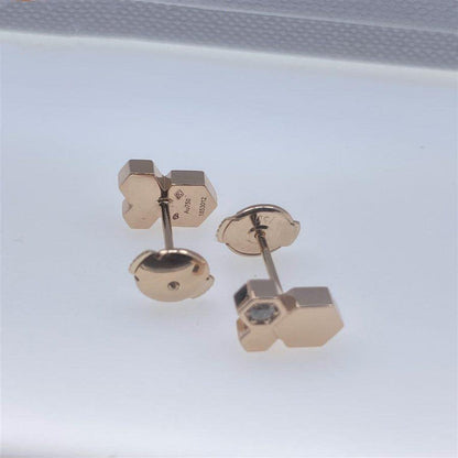 [⭐moonlume]BEE LOVE PINK GOLD DIAMOND EARRINGS