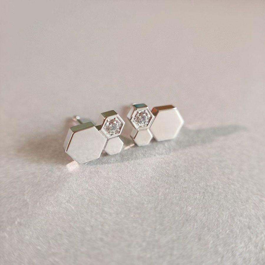[⭐moonlume]BEE LOVE SILVER DIAMOND EARRINGS