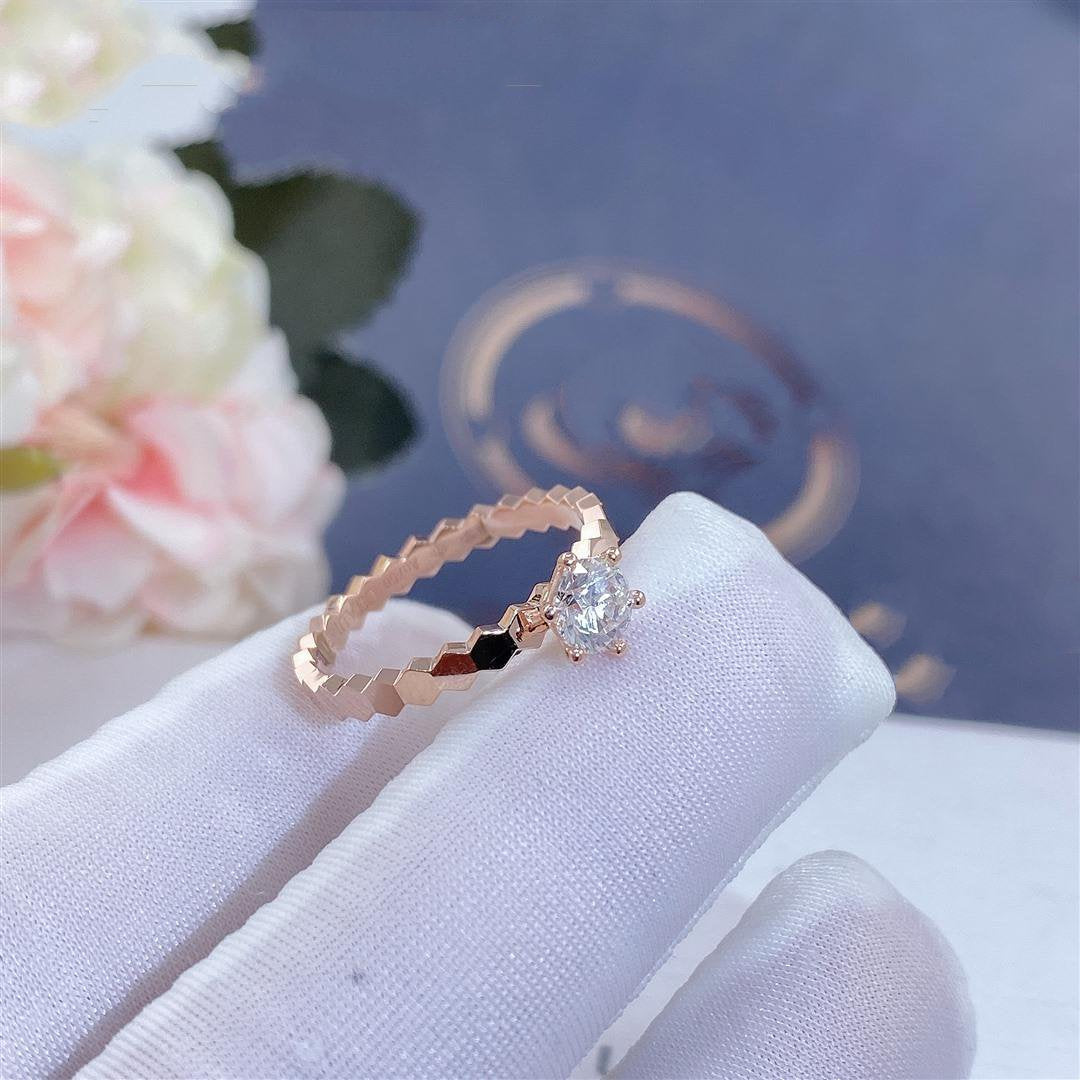 [⭐moonlume]BEE LOVE RING PINK GOLD 1 DIAMOND