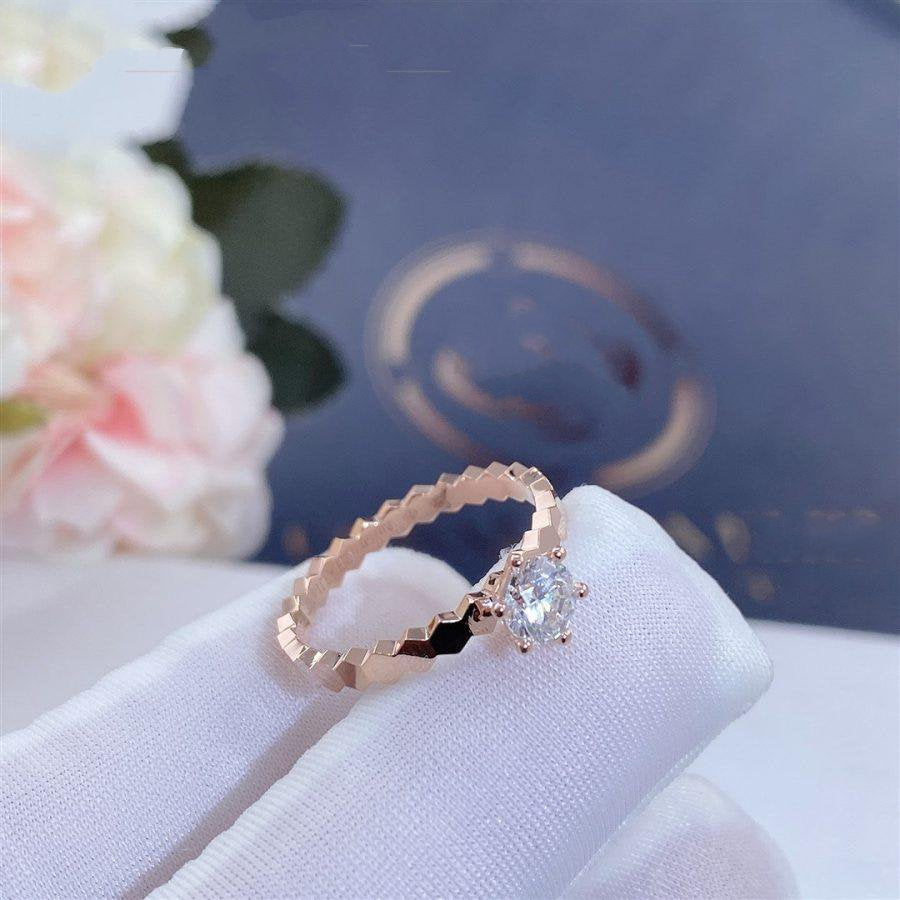 [⭐moonlume]BEE LOVE RING PINK GOLD 1 DIAMOND