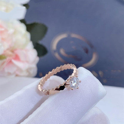 [⭐moonlume]BEE LOVE RING PINK GOLD 1 DIAMOND