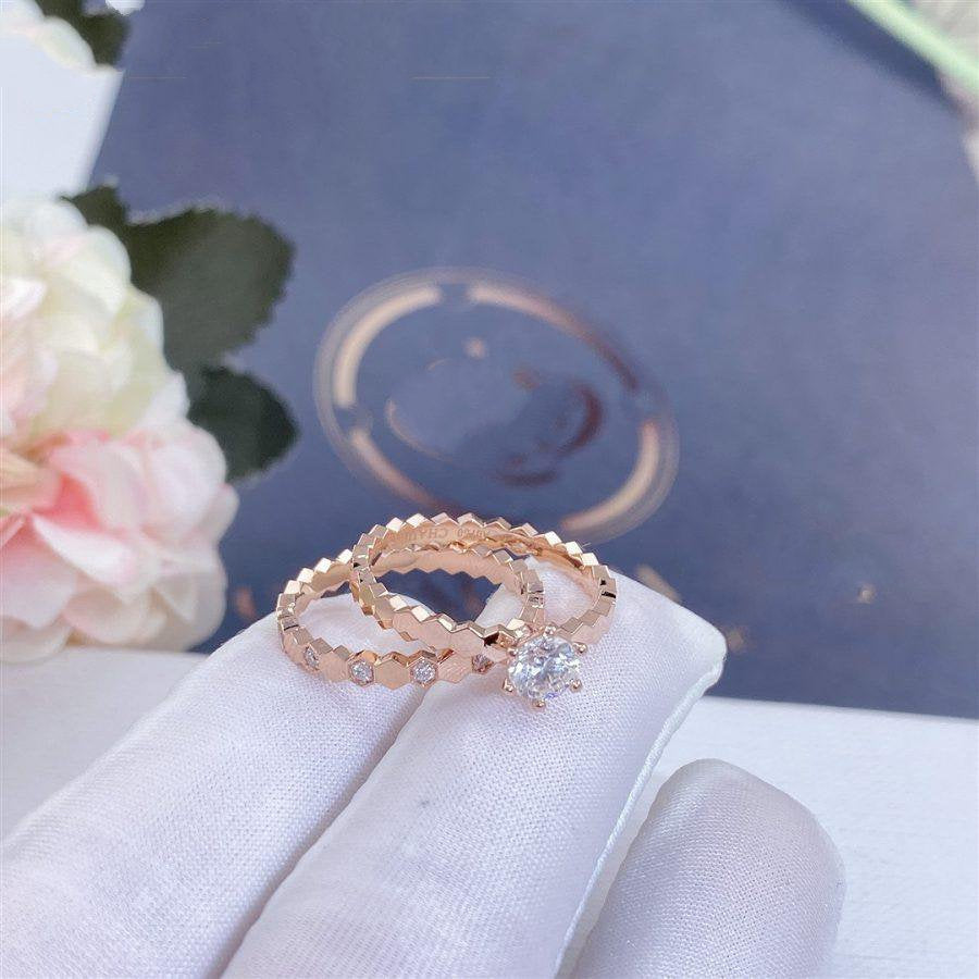 [⭐moonlume]BEE LOVE RING PINK GOLD 1 DIAMOND