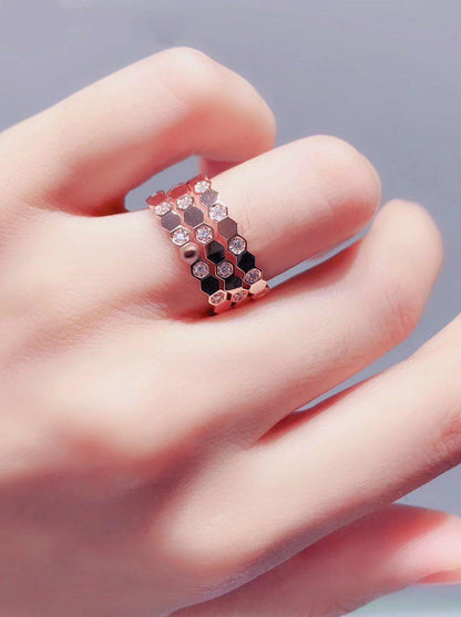 [⭐moonlume]BEE LOVE RING PINK GOLD DIAMOND