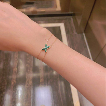 [⭐moonlume]JEUX BRACELET MALACHITE PINK GOLD 1 DIAMOND
