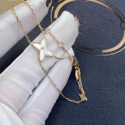 [⭐moonlume]JEUX BRACELET WHITE MOP PINK GOLD 1 DIAMOND
