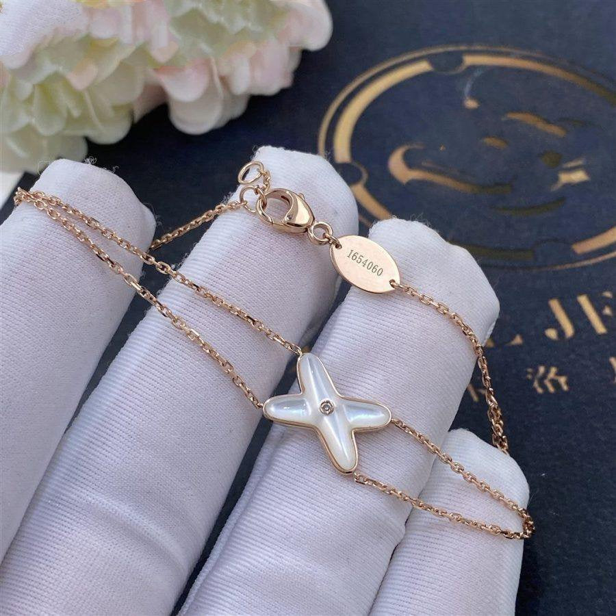 [⭐moonlume]JEUX BRACELET WHITE MOP PINK GOLD 1 DIAMOND