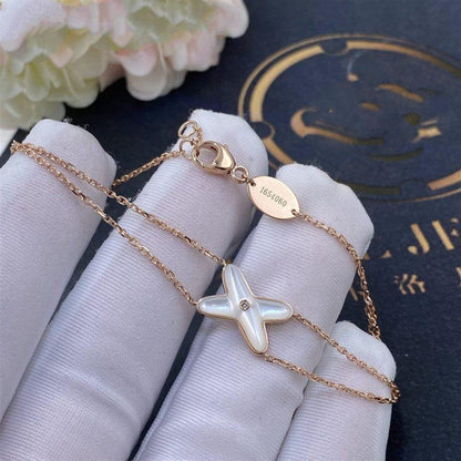 [⭐moonlume]JEUX BRACELET WHITE MOP PINK GOLD 1 DIAMOND