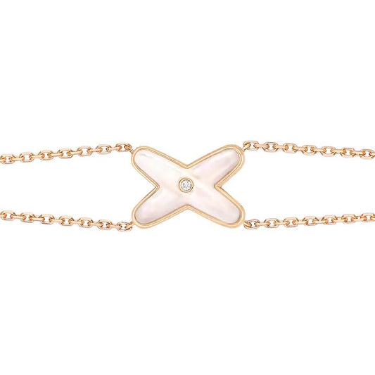 [⭐moonlume]JEUX BRACELET WHITE MOP PINK GOLD 1 DIAMOND