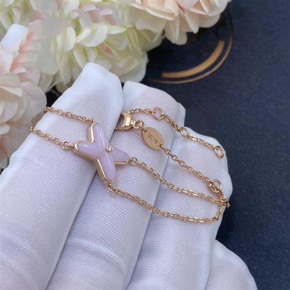 [⭐moonlume]JEUX BRACELET PINK MOP PINK GOLD 1 DIAMOND