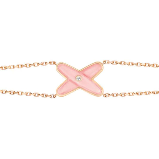 [⭐moonlume]JEUX BRACELET PINK MOP PINK GOLD 1 DIAMOND
