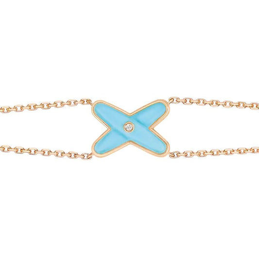 [⭐moonlume]JEUX BRACELET TURQUOISE PINK GOLD 1 DIAMOND