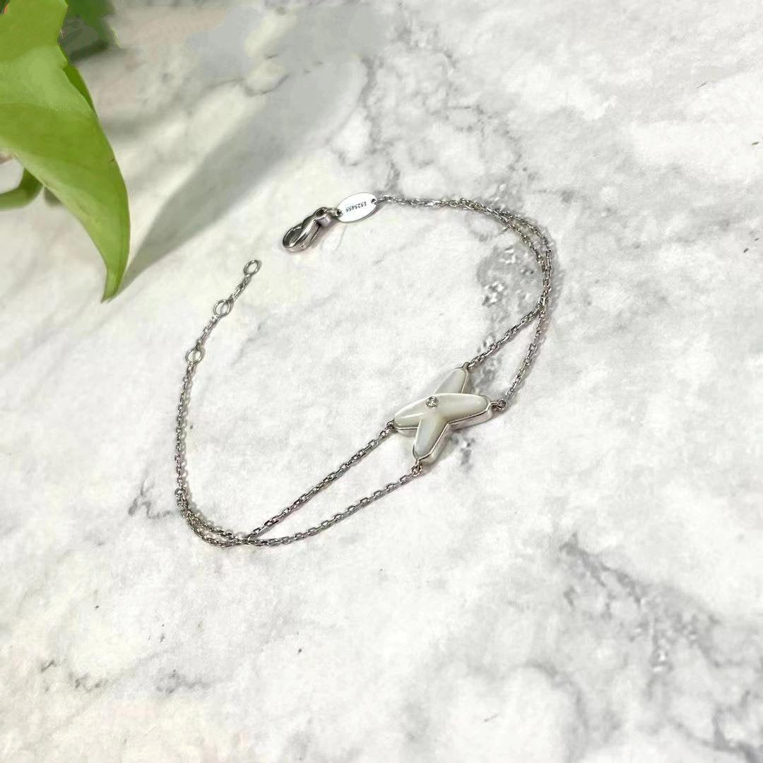 [⭐moonlume]JEUX BRACELET WHITE MOP SILVER 1 DIAMOND