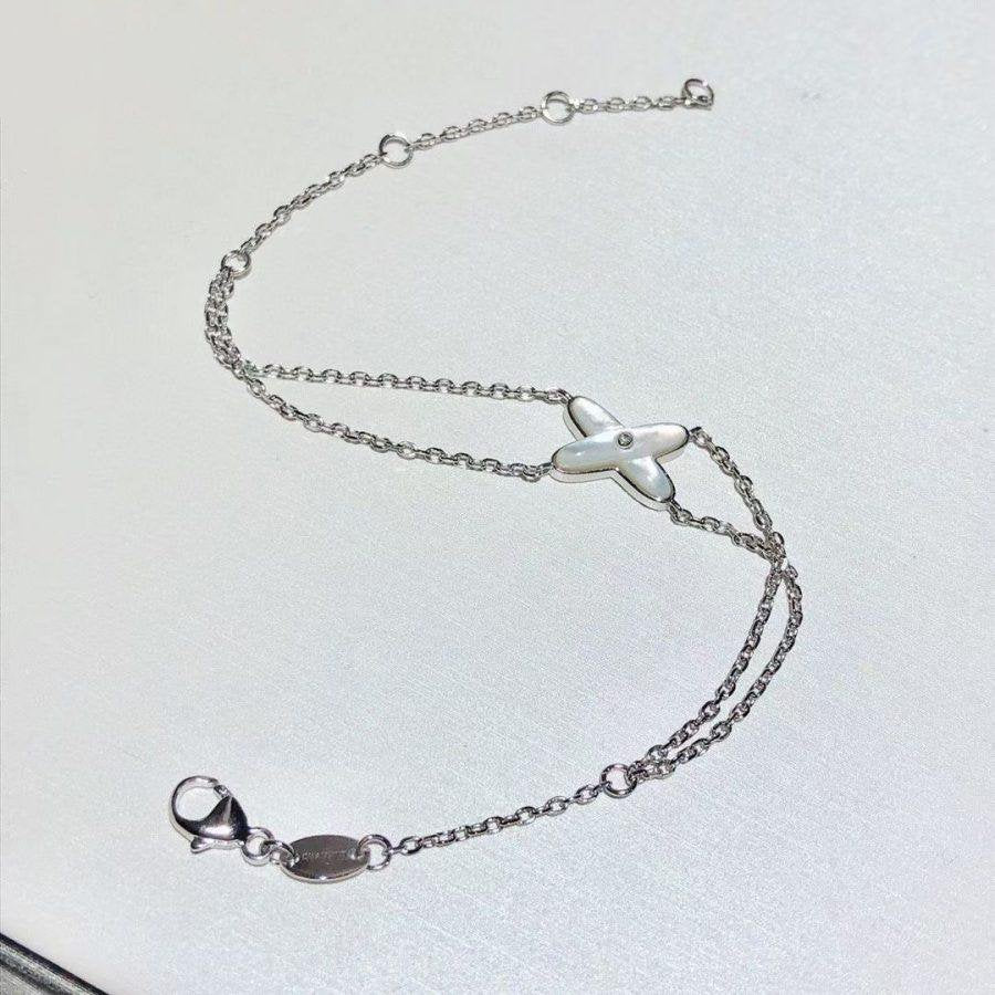[⭐moonlume]JEUX BRACELET WHITE MOP SILVER 1 DIAMOND