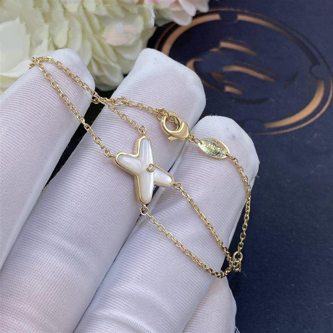 [⭐moonlume]JEUX BRACELET WHITE MOP GOLD 1 DIAMOND