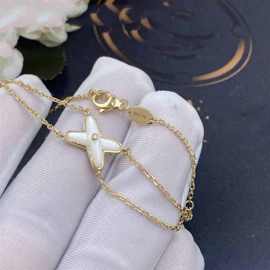 [⭐moonlume]JEUX BRACELET WHITE MOP GOLD 1 DIAMOND