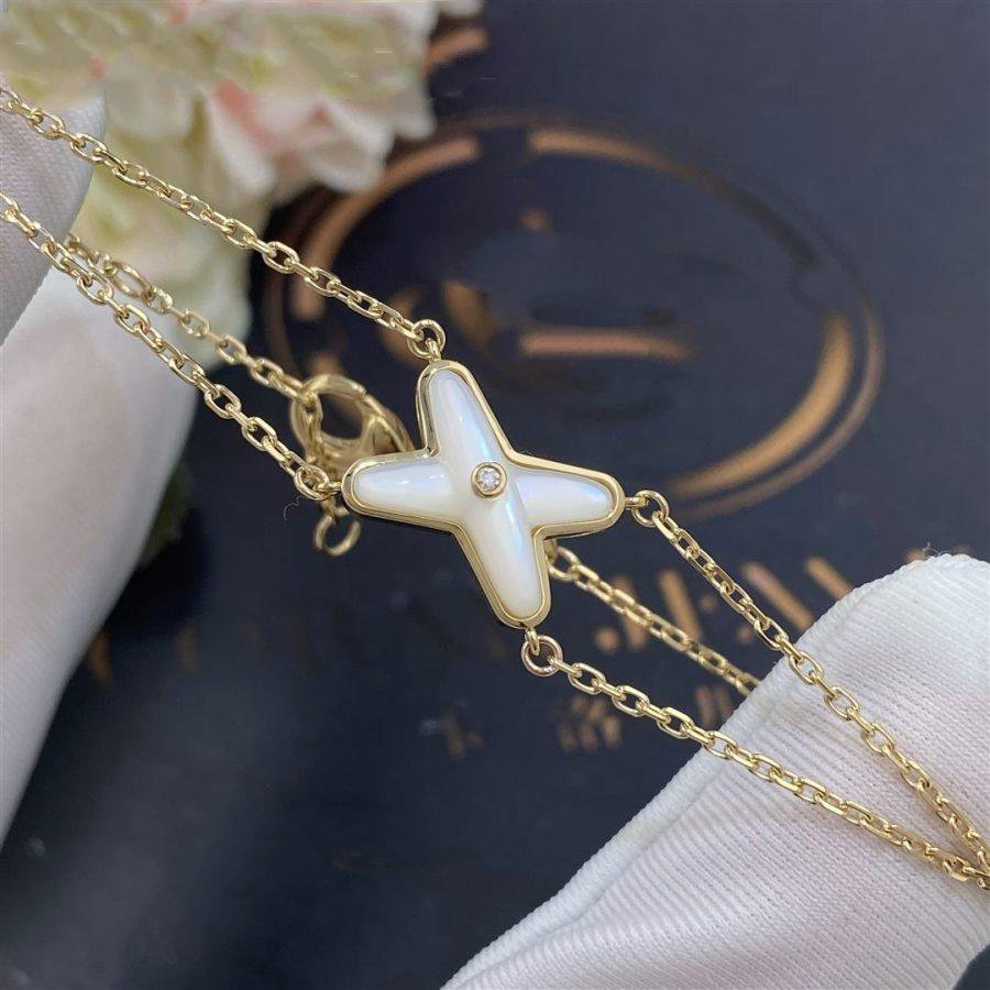[⭐moonlume]JEUX BRACELET WHITE MOP GOLD 1 DIAMOND
