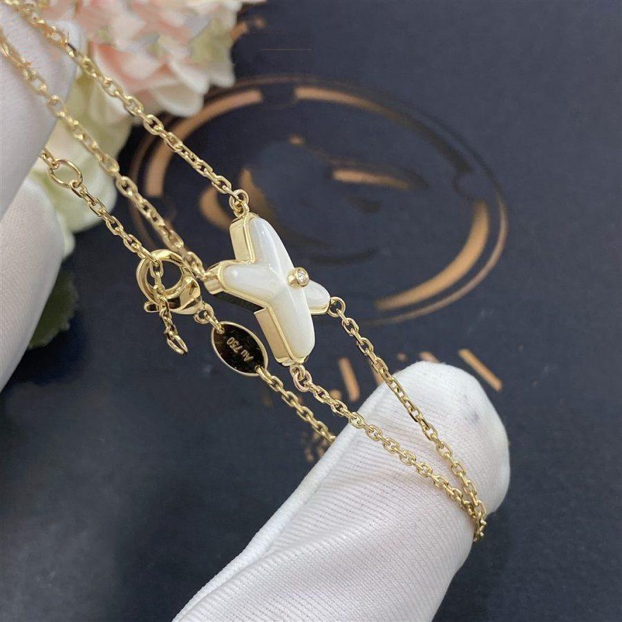 [⭐moonlume]JEUX BRACELET WHITE MOP GOLD 1 DIAMOND