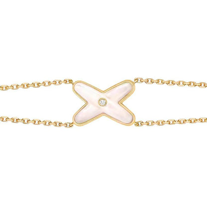 [⭐moonlume]JEUX BRACELET WHITE MOP GOLD 1 DIAMOND