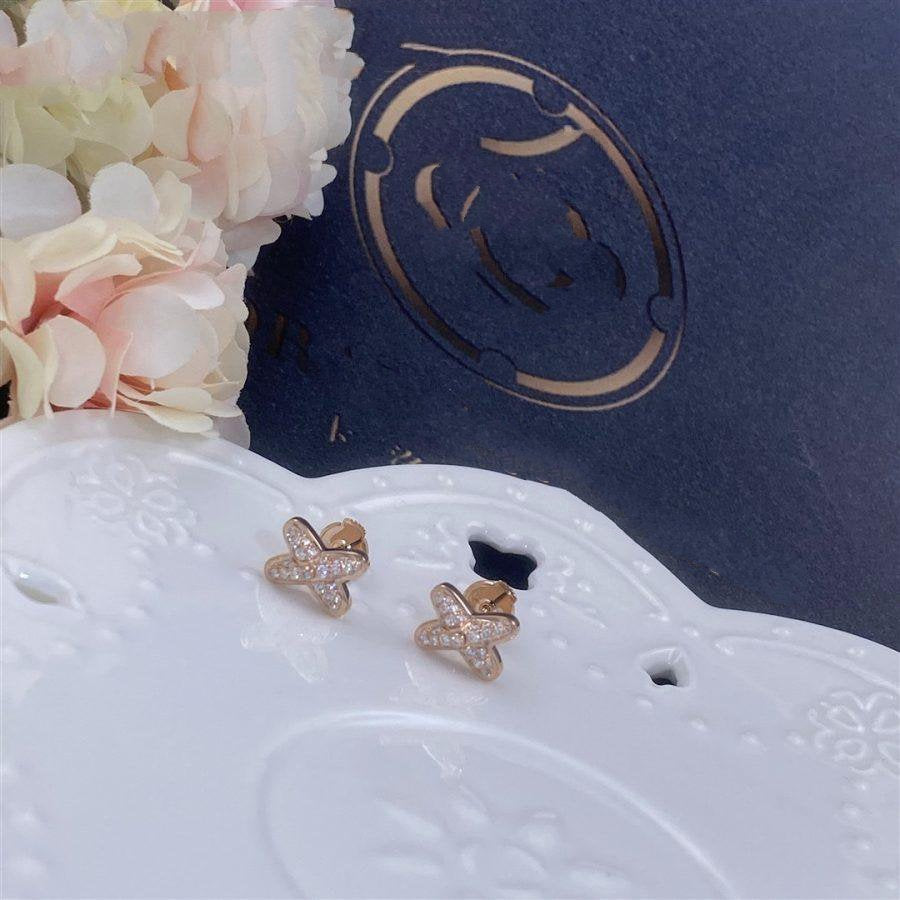 [⭐moonlume]JEUX DE PINK GOLD DIAMOND EARRINGS