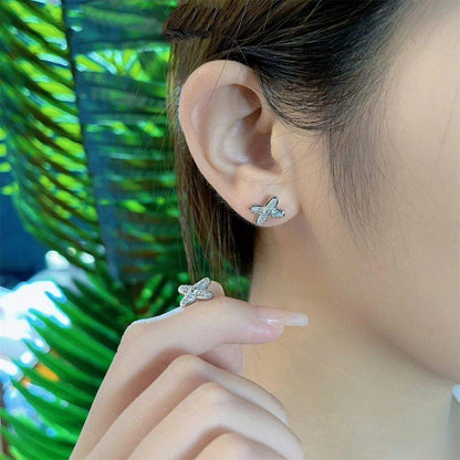 [⭐moonlume]JEUX DE SILVER DIAMOND EARRINGS