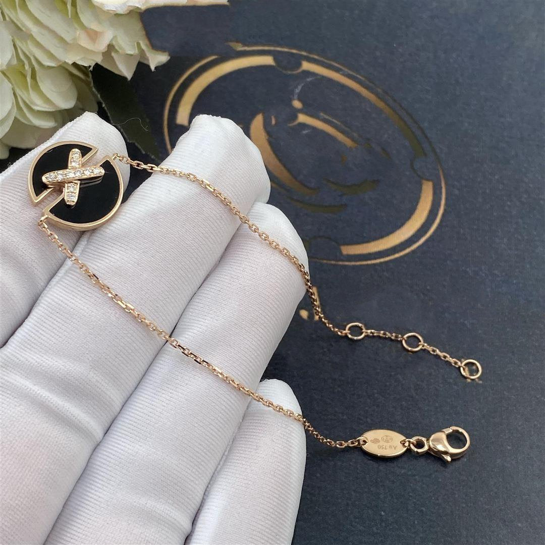 [⭐moonlume]JEUX DE BRACELET ONYX PINK GOLD DIAMOND