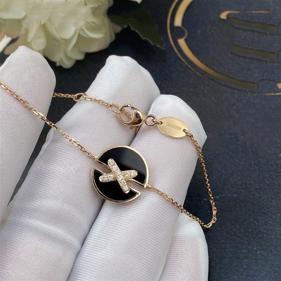 [⭐moonlume]JEUX DE BRACELET ONYX PINK GOLD DIAMOND
