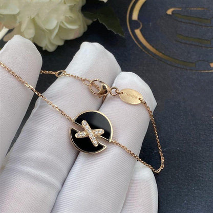 [⭐moonlume]JEUX DE BRACELET ONYX PINK GOLD DIAMOND