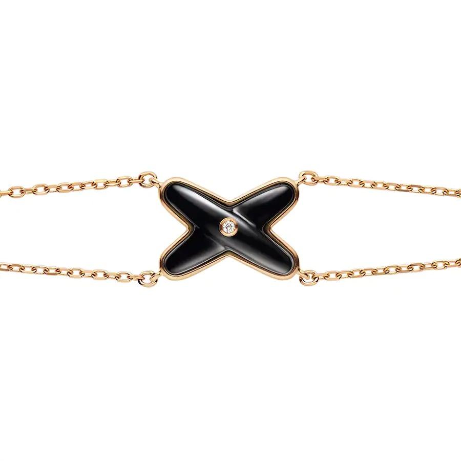 [⭐moonlume]JEUX BRACELET ONYX PINK GOLD 1 DIAMOND
