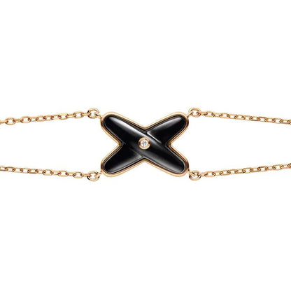 [⭐moonlume]JEUX BRACELET ONYX PINK GOLD 1 DIAMOND