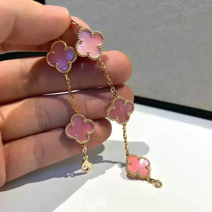 [⭐moonlume] CLOVER 5 MOTIFS  PINK MOP BRACELET COLLECTION