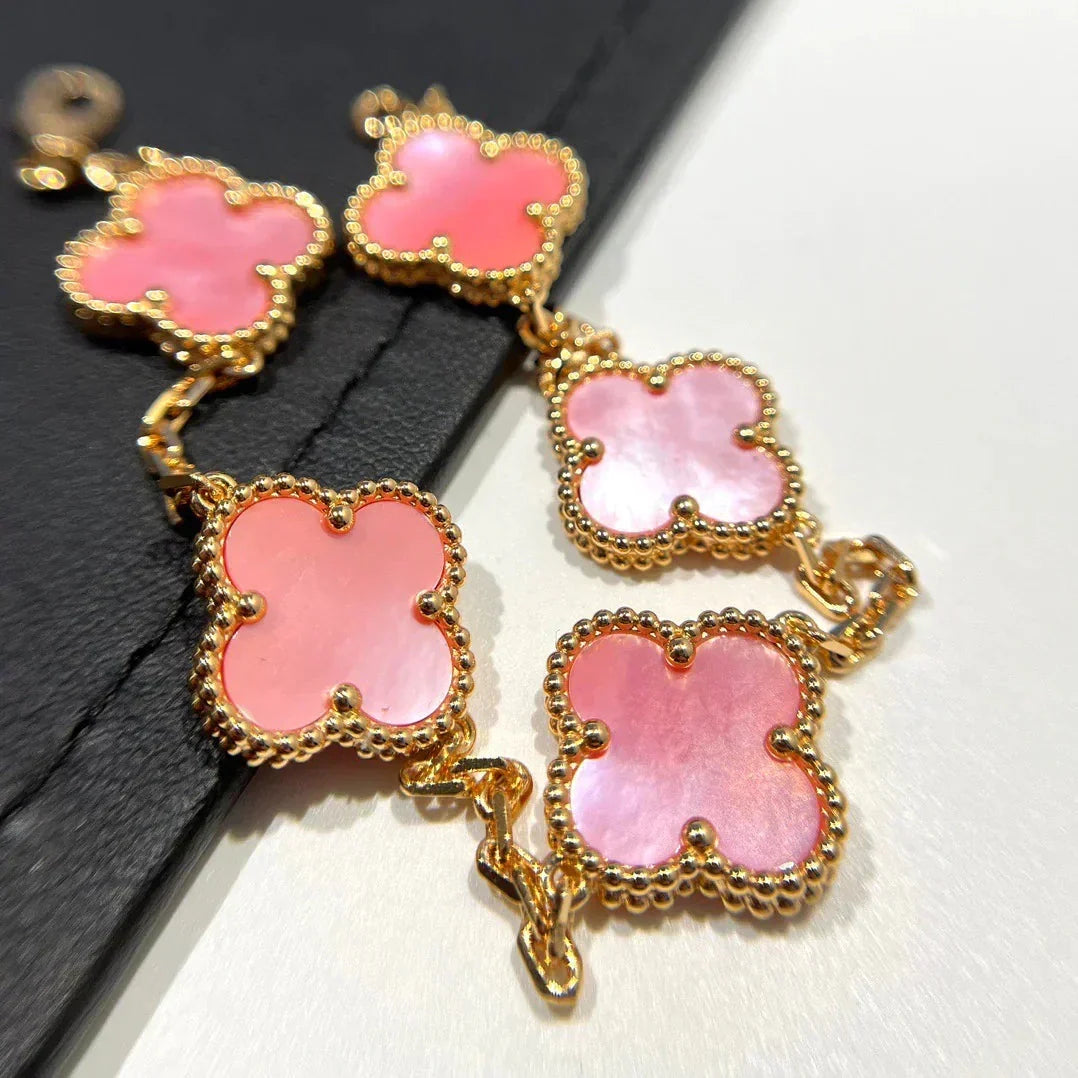 [⭐moonlume] CLOVER 5 MOTIFS  PINK MOP BRACELET COLLECTION