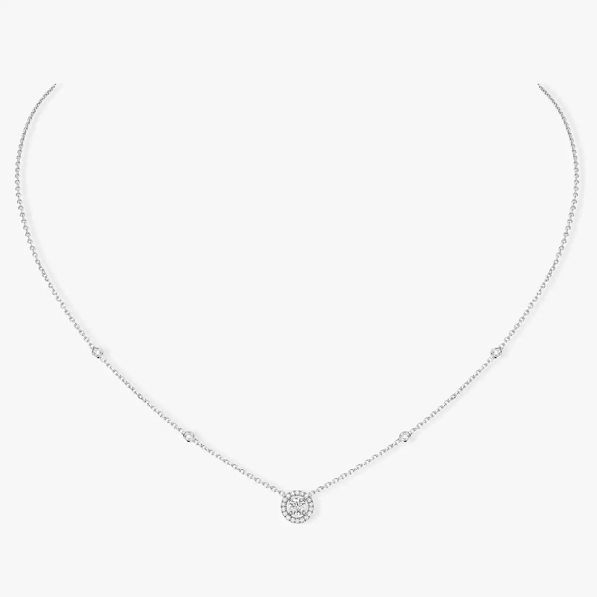[⭐moonlume]Diamond Necklace 0,20ct Brilliant Shape Joy