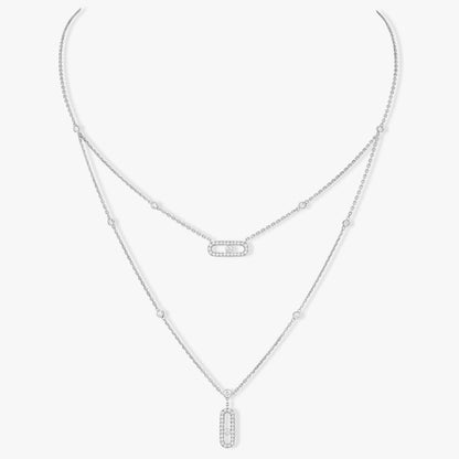 [⭐moonlume]MOVE 2 ROW DIAMOND NECKLACE