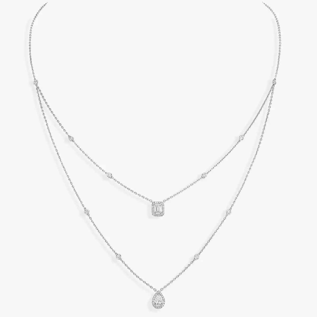 [⭐moonlume]Diamond Necklace My Twin 2 Rows